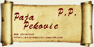 Paja Peković vizit kartica